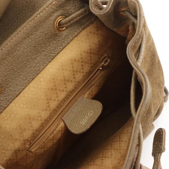 Gucci Brown Suede & Leather Bamboo Handle Mini Drawstring Backpack - Picture 4 of 7